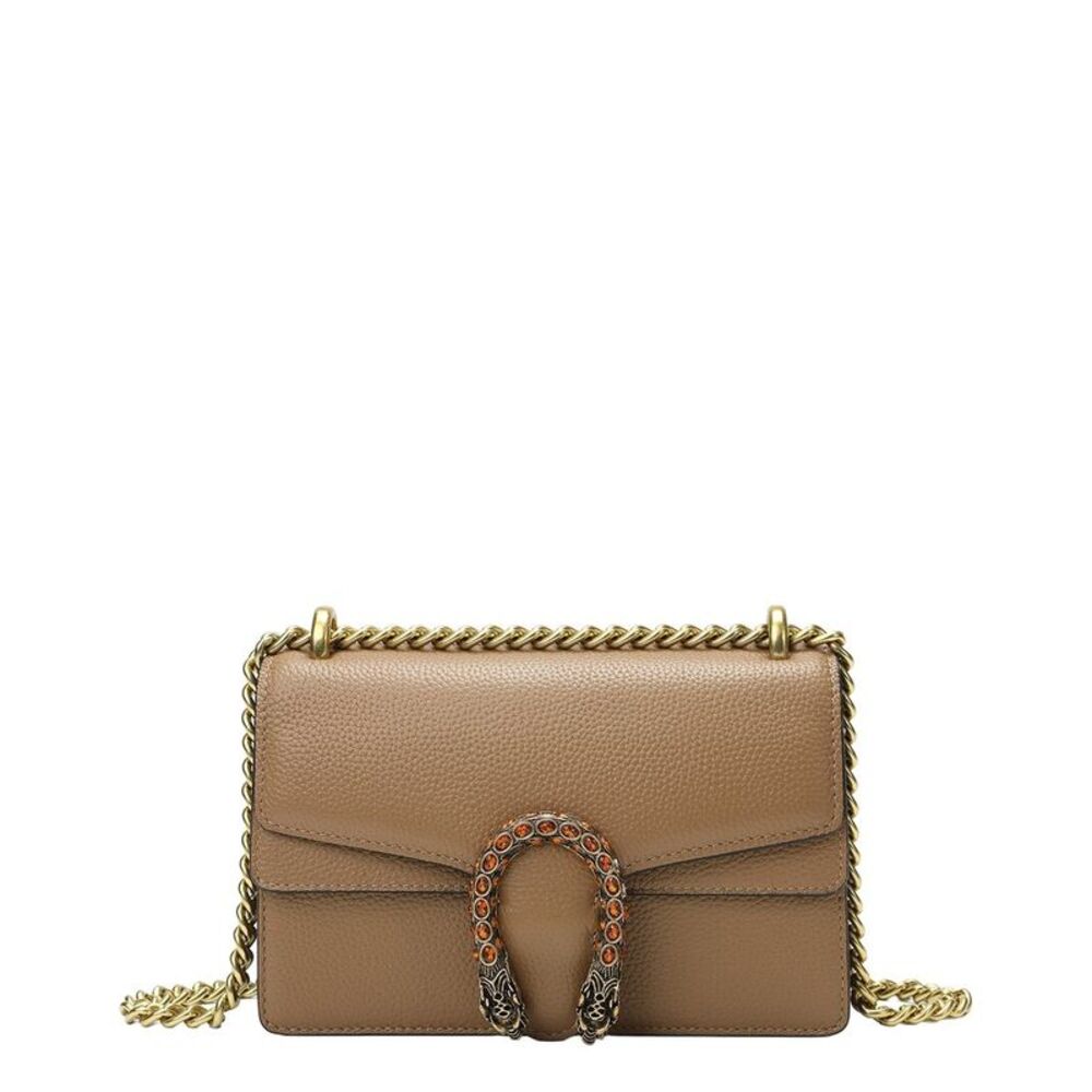 Tiffany & Fred Paris Crystal Dragon Leather Crossbody, Brown